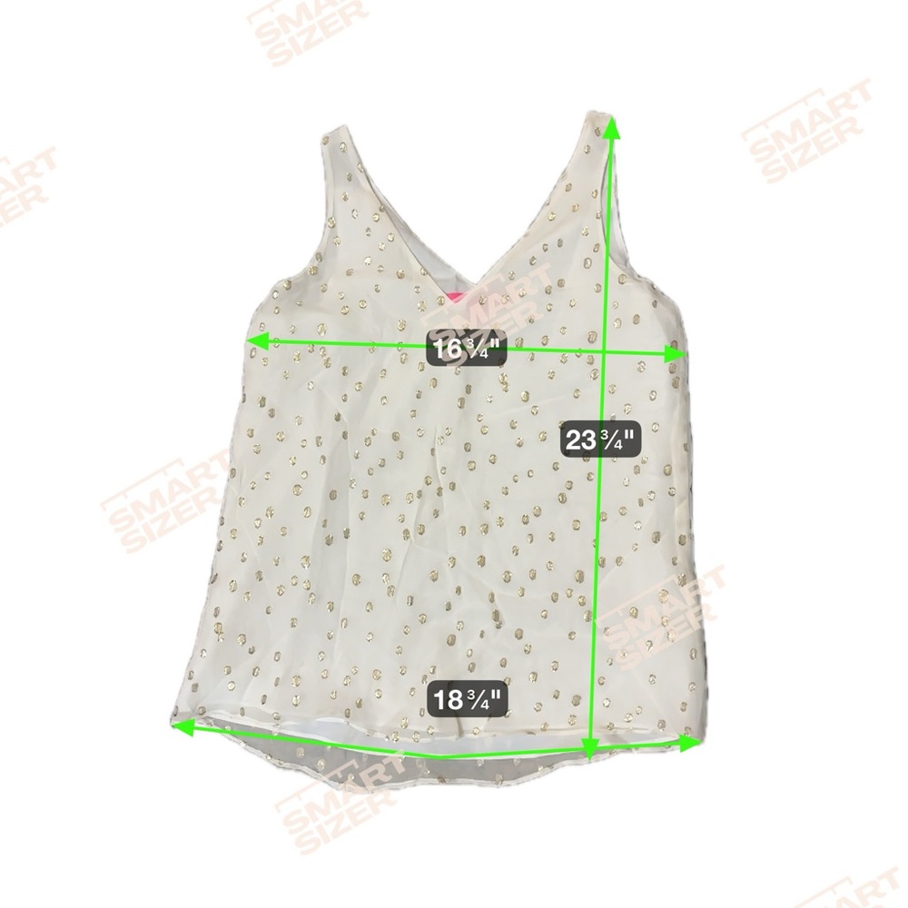 Lilly Pulitzer Sleeveless Tank with Gold Coin Florin Tinsel ptp 16.75 - Picture 5 of 5